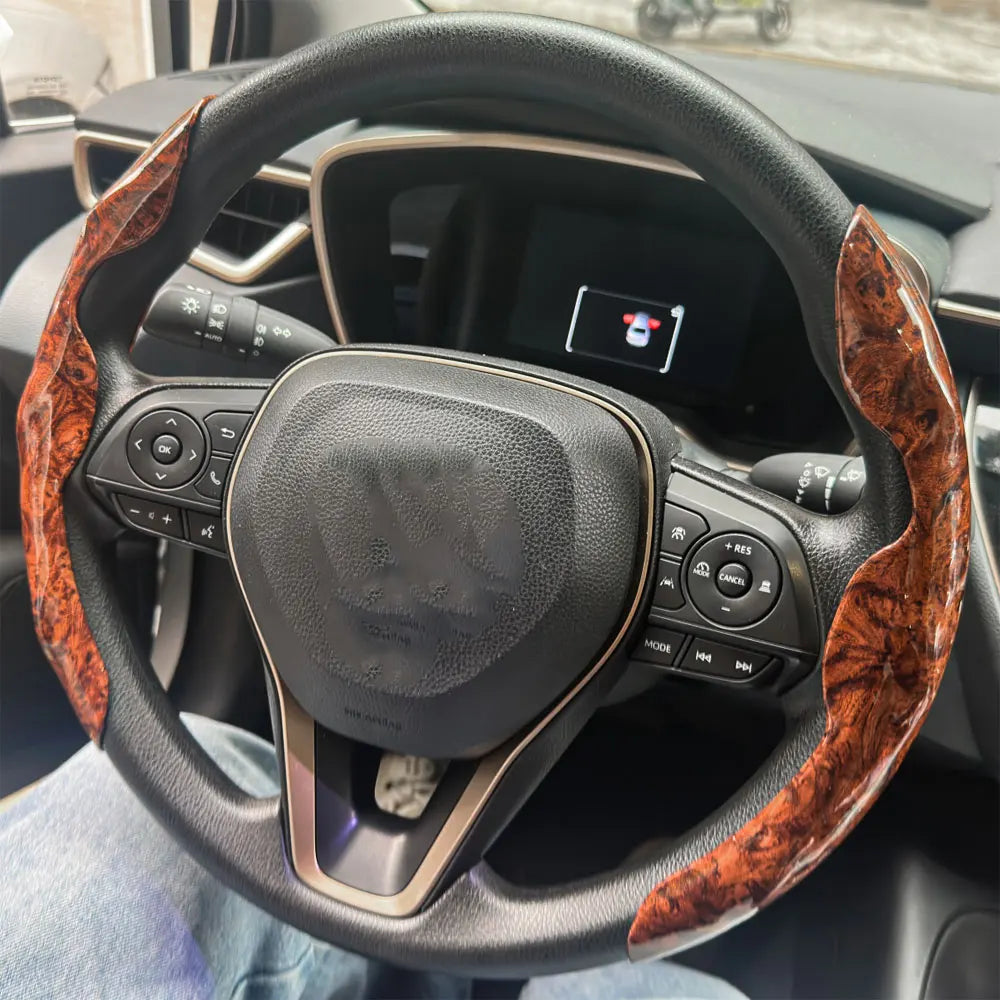 2PCS Universal Round Car Steering Wheel Cover Winter Fur Warm Carbon Fiber Leather Anti-slip Protective Case luxury Accessories