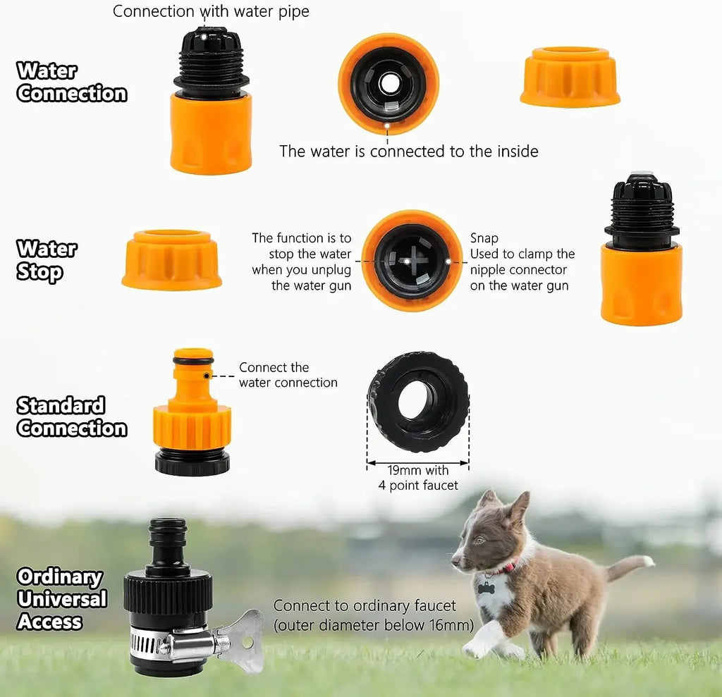 Dog Shower Sprayer 8 in 1 Pet Bath Cleaning Cat Dog Shower Gun High-pressure Hose Nozzle Foam Garden Car Animal Dog Wash Tool