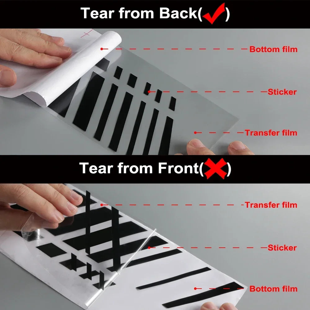 Car Hood Bonnet Roof Trunk Kit Long Racing Stripe Stickers For BMW 3 Series M3 E90 F30 G20 Vinyl Decals Auto Styling Accessories
