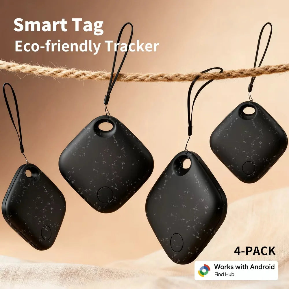 4-pcs Android Tracker Eco Friendly Portable Anti-lost Device For Google's Find Hub Keys Finder Smart Tag for Pixel Xiaomi GMS