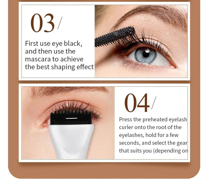5D Electric Heated Eyelash Curler Premium Effective Heating Eyelash Curler USB Rechargeable Eyelash Ironer Long-lasting Curler