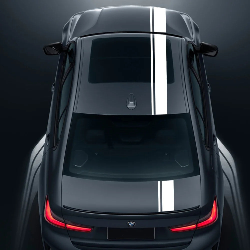 Car Hood Bonnet Roof Trunk Kit Long Racing Stripe Stickers For BMW 3 Series M3 E90 F30 G20 Vinyl Decals Auto Styling Accessories