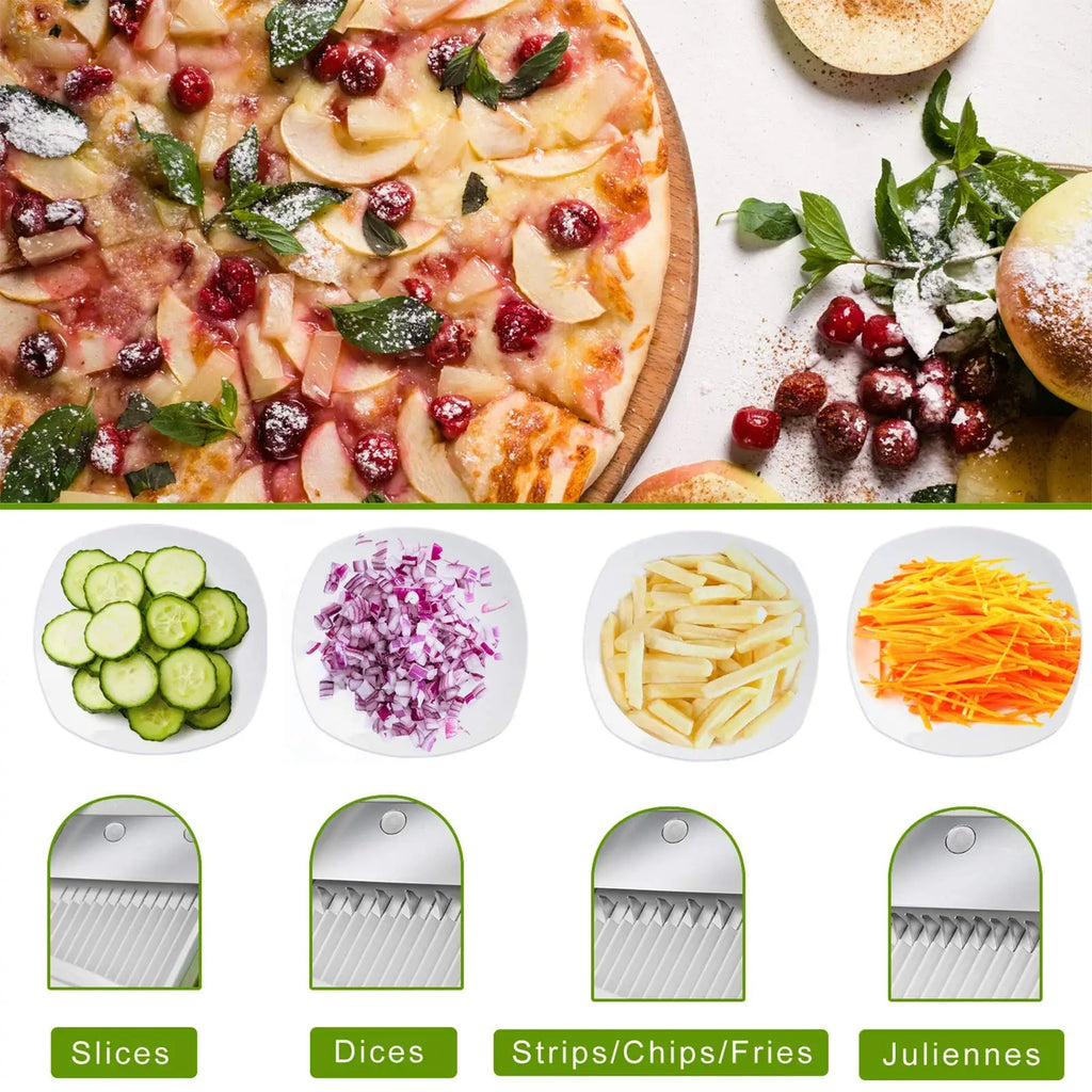 5 In 1 Vegetable Cutter Strip Cutter Adjustable Thickness Multi-Function Vegetable Cutter Safe Kitchen Accessories Gadget