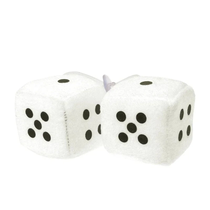 2PCS Auto sSoft Fuzzy Dice Dots Rear View Mirror Hanger Decoration Car Styling Interior Accessorie 6 Colors