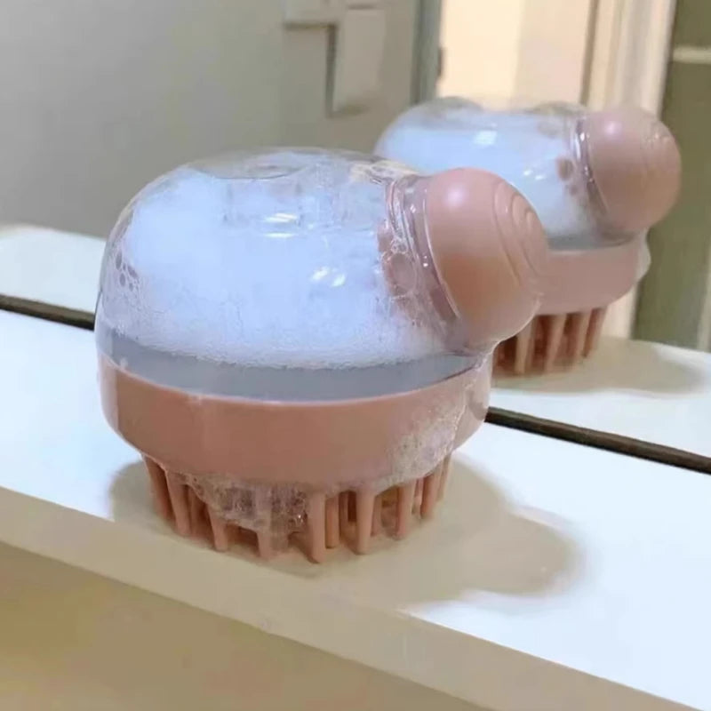 1Pc Hair washing comb liquid shampoo brush head cleaning massage tool pet bathing head scratcher