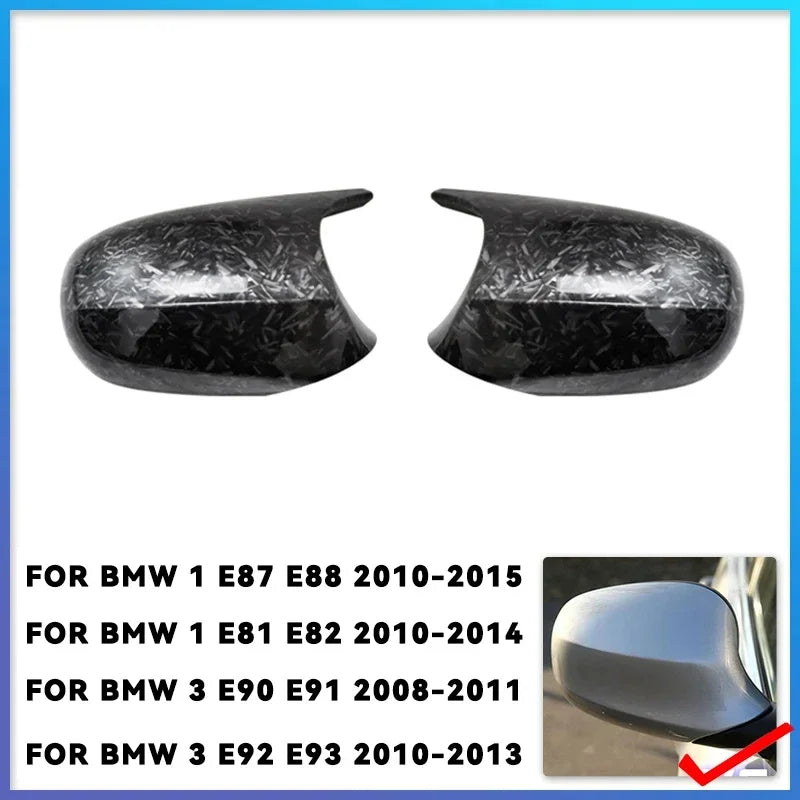Rearview Mirror Covers for Bmw 1 3 Series E90 E91 E92 E93 E80 E81 E87 E88 Rear-View Carbon Fiber Gloss Black