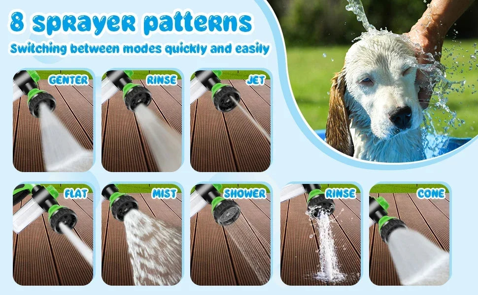 Dog Shower Sprayer 8 in 1 Pet Bath Cleaning Cat Dog Shower Gun High-pressure Hose Nozzle Foam Garden Car Animal Dog Wash Tool