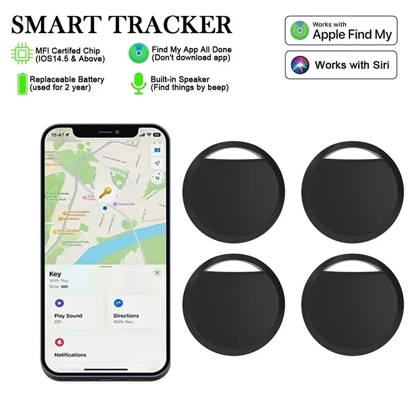4pcs Mini Anti-lose Tracker For Apple Airtag Replacemen Via Find My Bluetooth GPS Tracker For Luggage Ios MFi Key Pet Car Finder