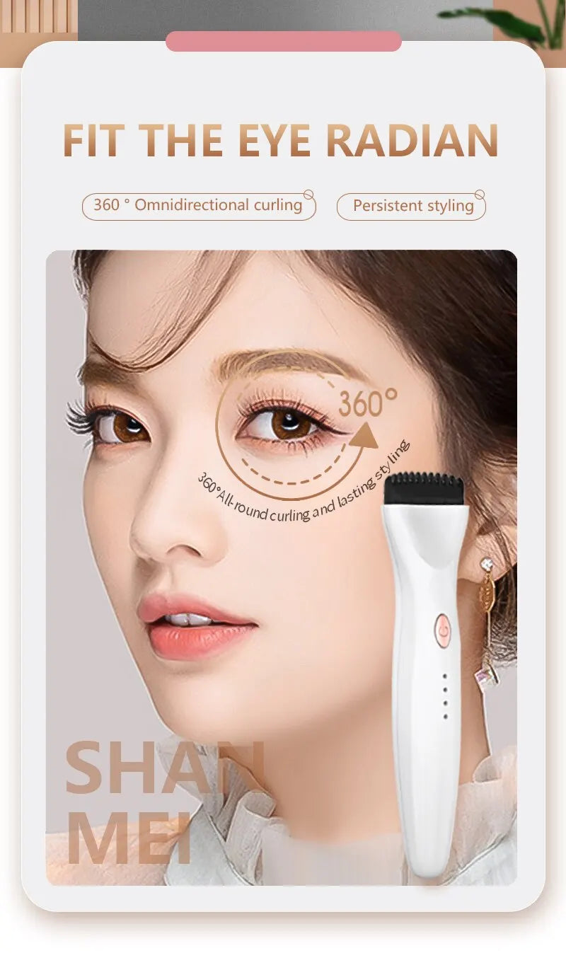5D Electric Heated Eyelash Curler Premium Effective Heating Eyelash Curler USB Rechargeable Eyelash Ironer Long-lasting Curler