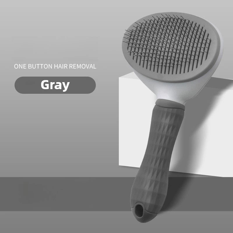 Pet hair removal comb self-cleaning cat grooming supplies cat anti-slip handle slicker brush dog cat hair removal accessories