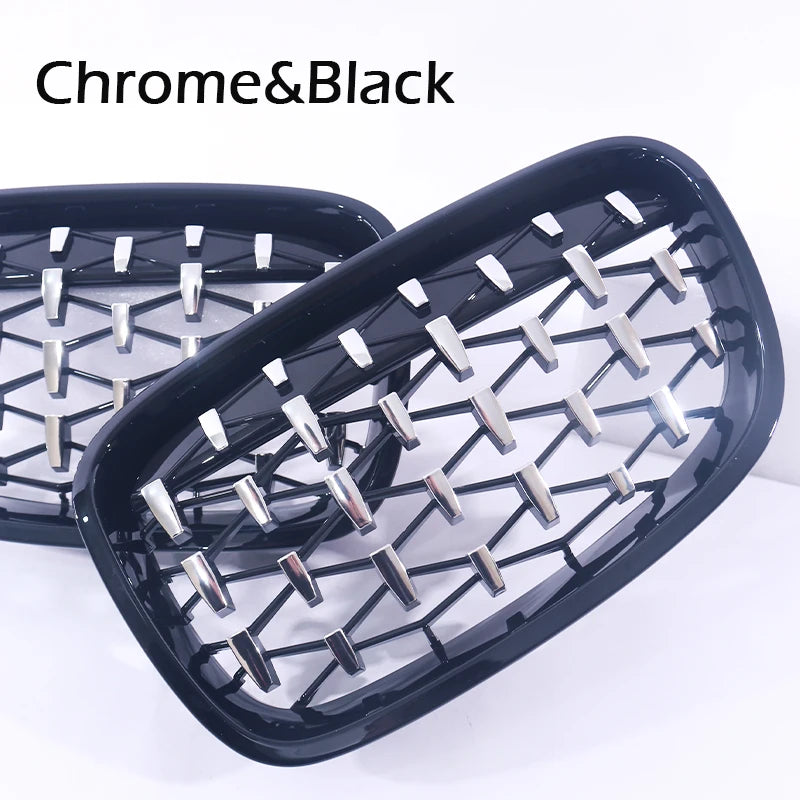 Front Bumper Star Grille Chrome Black Diamond Grill For BMW 1 Series F20 F21 Pre-Facelift  2011-2014 116i 118i 120i Accessories