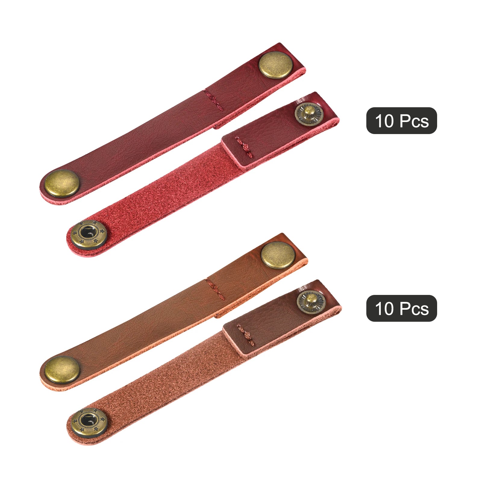 20Pcs 5 Colors Leather Cable Straps Cable Tie Wraps Cord Management Holder Keeper Cord Organizer for USB Cables Headphone Wires