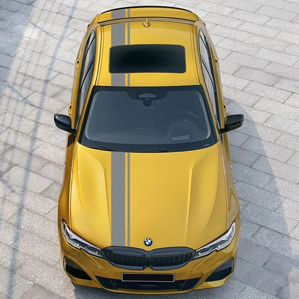 Car Hood Bonnet Roof Trunk Kit Long Racing Stripe Stickers For BMW 3 Series M3 E90 F30 G20 Vinyl Decals Auto Styling Accessories