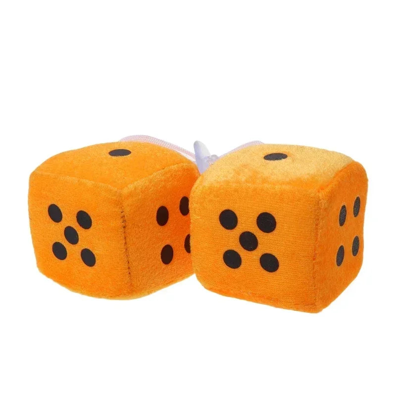 2PCS Auto sSoft Fuzzy Dice Dots Rear View Mirror Hanger Decoration Car Styling Interior Accessorie 6 Colors
