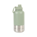 Custom logo 32 oz Double Wall Stainless Steel Insulated 3 in 1 Dog Pet Travel Water Bottle with Bowl