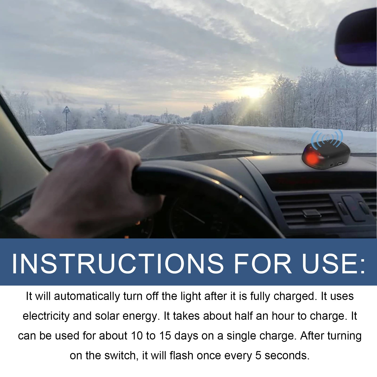 Car Solar Electromagnetic Molecular Interference Antifreeze Device Snow Removal Instrument Windshield Deicer Defog Winter