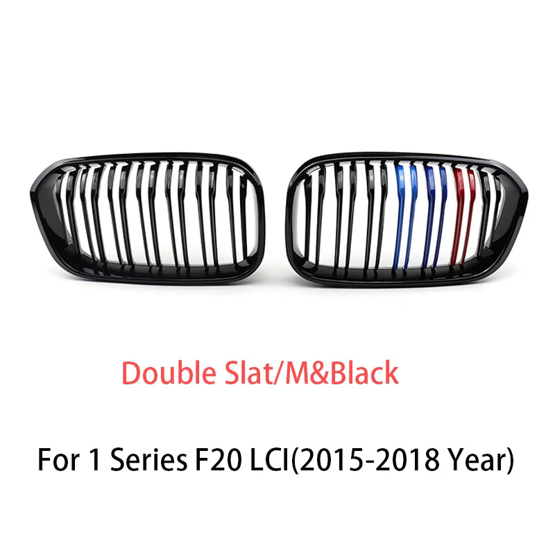 Front Bumper Racing Radiator Mesh Grill For BMW 1 Series F20 F21 Facelift 2015-2019 Year Gloss Matte Black M Color Carbon Print