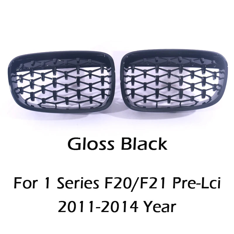 Front Bumper Star Grille Chrome Black Diamond Grill For BMW 1 Series F20 F21 Pre-Facelift  2011-2014 116i 118i 120i Accessories