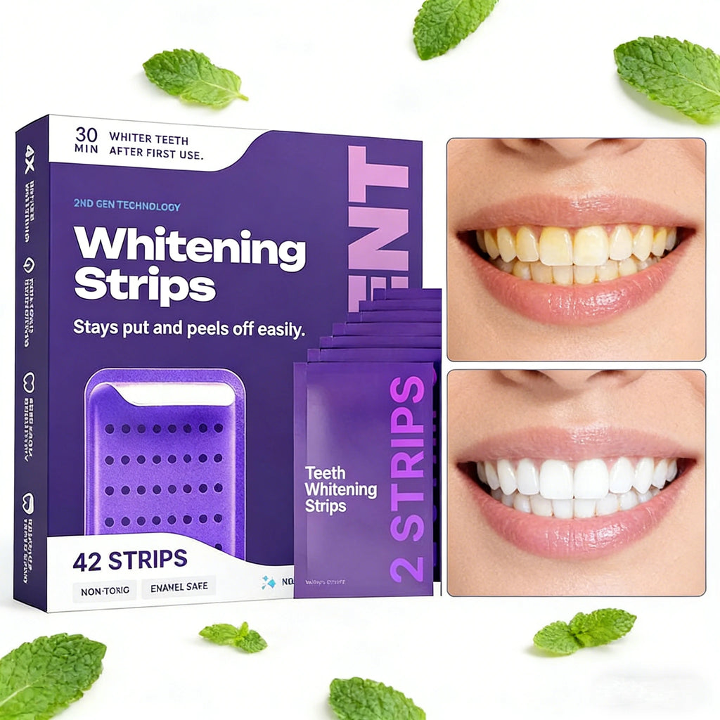 5D Teeth Whitening Strip 30 Min Whiter Strips for Removing Smoking Coffee Stain, Effective Home Use Tooth Whitening 42 Pack