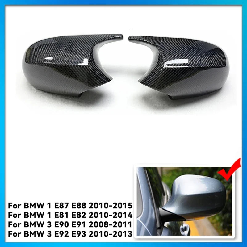 Rearview Mirror Covers for Bmw 1 3 Series E90 E91 E92 E93 E80 E81 E87 E88 Rear-View Carbon Fiber Gloss Black