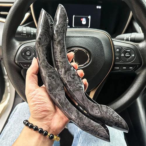 2PCS Universal Round Car Steering Wheel Cover Winter Fur Warm Carbon Fiber Leather Anti-slip Protective Case luxury Accessories