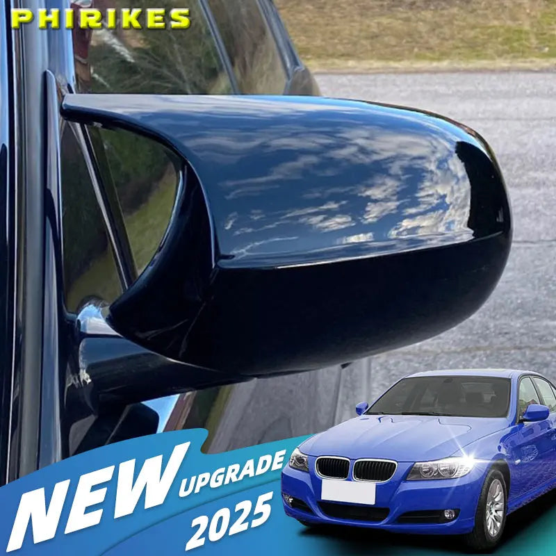 Rearview Mirror Covers for Bmw 1 3 Series E90 E91 E92 E93 E80 E81 E87 E88 Rear-View Carbon Fiber Gloss Black