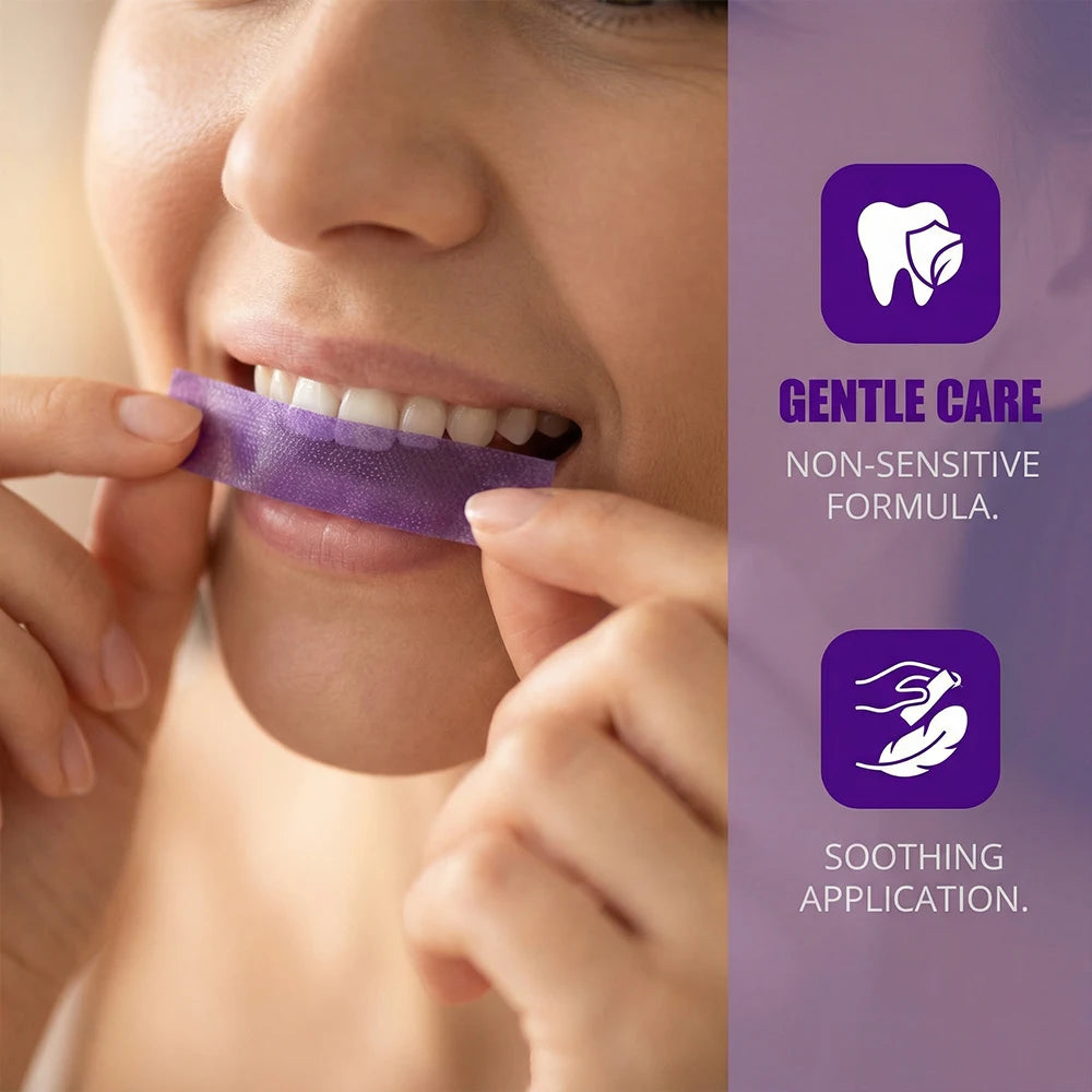 Purple Teeth Whitening Strip No Sensitive Teeth Bleaching Strip Colour Corrector Instant Teeth Clean Strip,At-Home Teeth Whiter