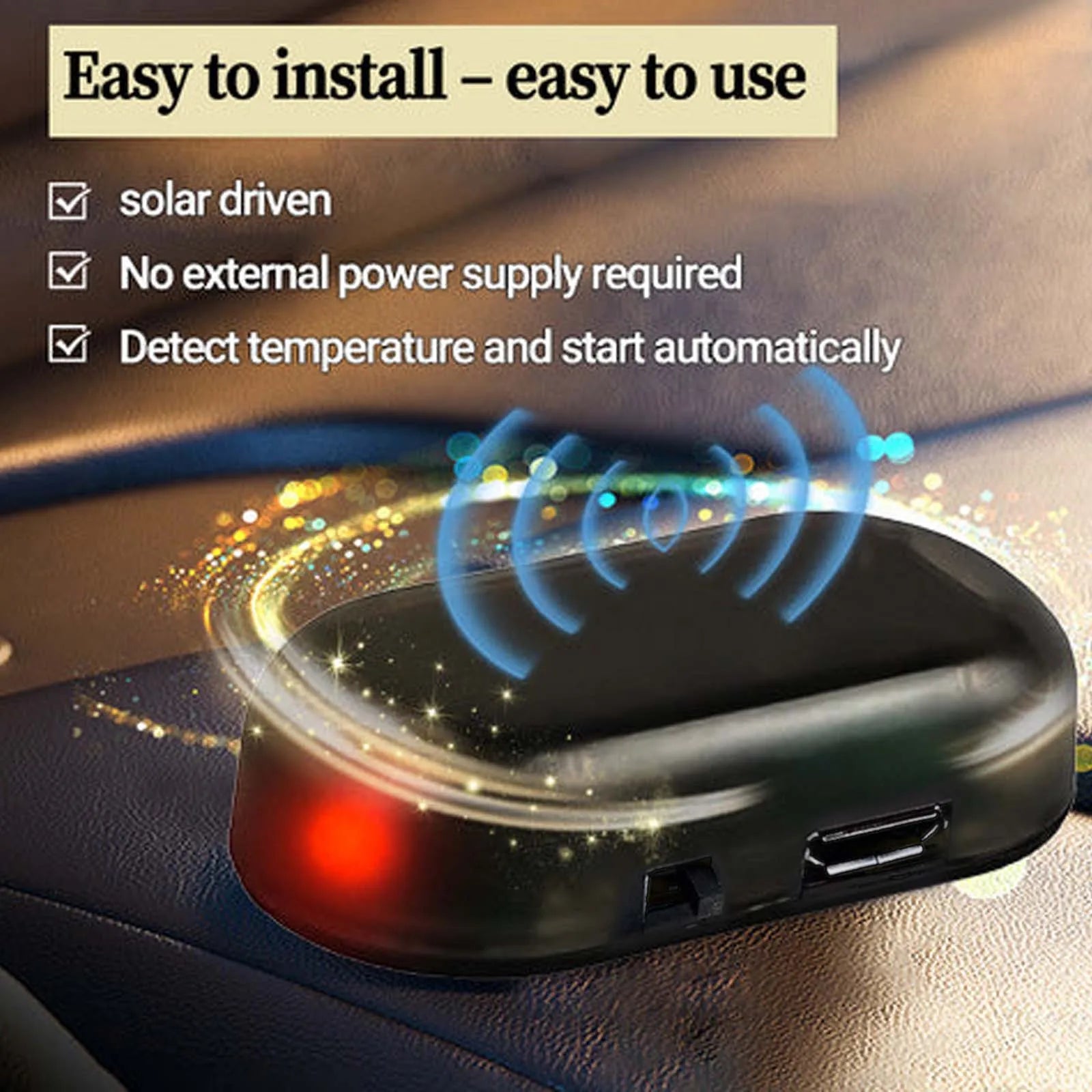 Car Solar Electromagnetic Molecular Interference Antifreeze Device Snow Removal Instrument Windshield Deicer Defog Winter