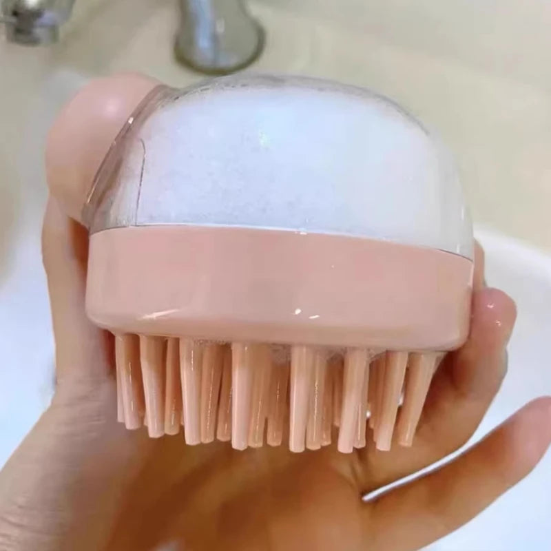1Pc Hair washing comb liquid shampoo brush head cleaning massage tool pet bathing head scratcher