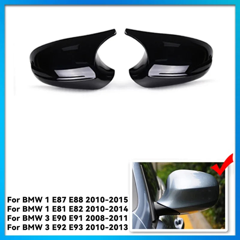 Rearview Mirror Covers for Bmw 1 3 Series E90 E91 E92 E93 E80 E81 E87 E88 Rear-View Carbon Fiber Gloss Black