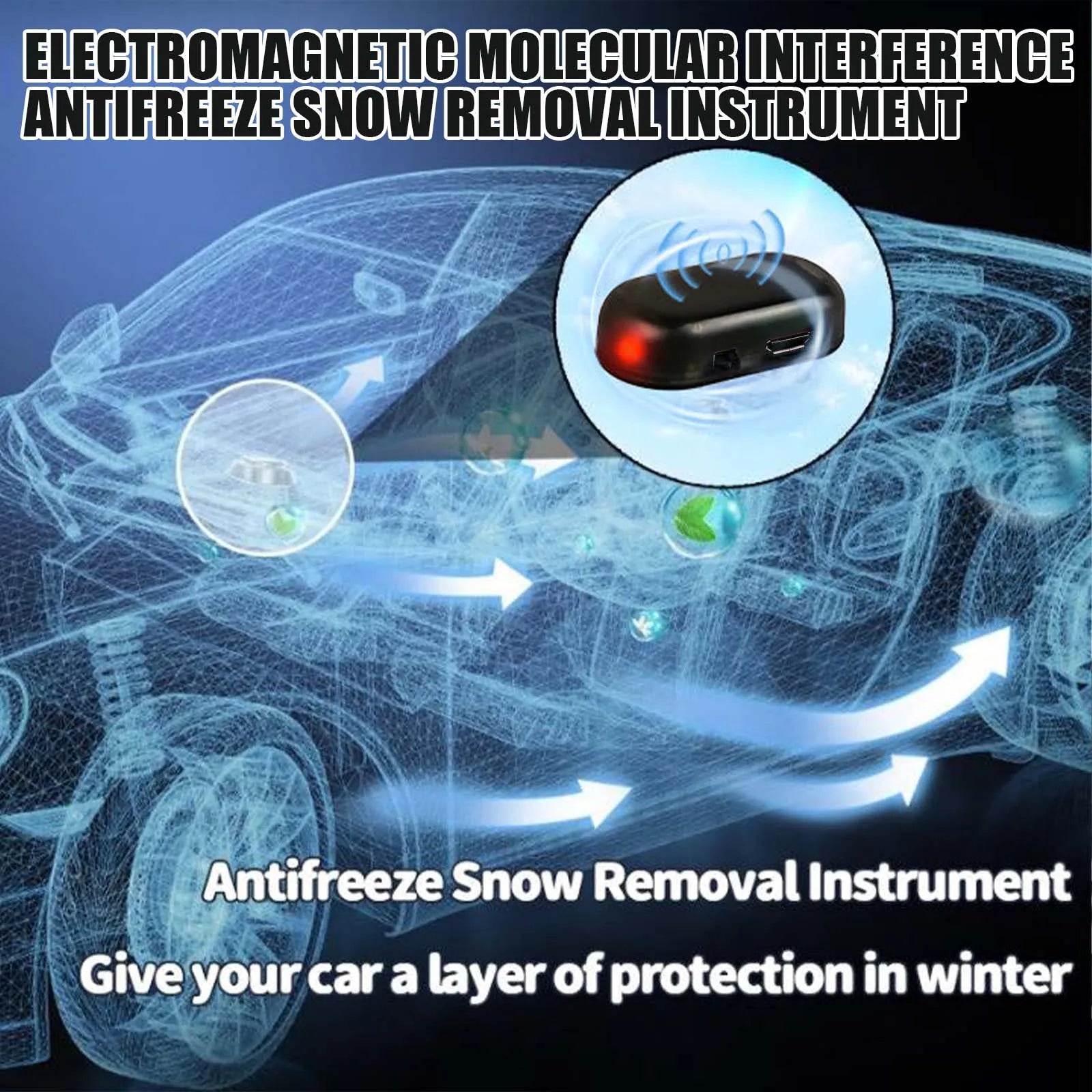 Car Solar Electromagnetic Molecular Interference Antifreeze Device Snow Removal Instrument Windshield Deicer Defog Winter