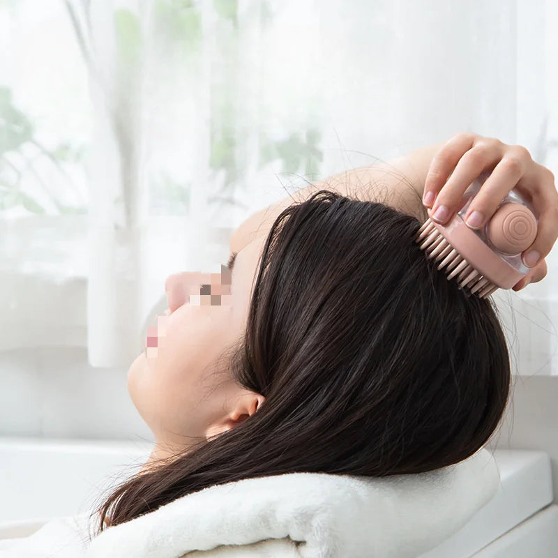 1Pc Hair washing comb liquid shampoo brush head cleaning massage tool pet bathing head scratcher