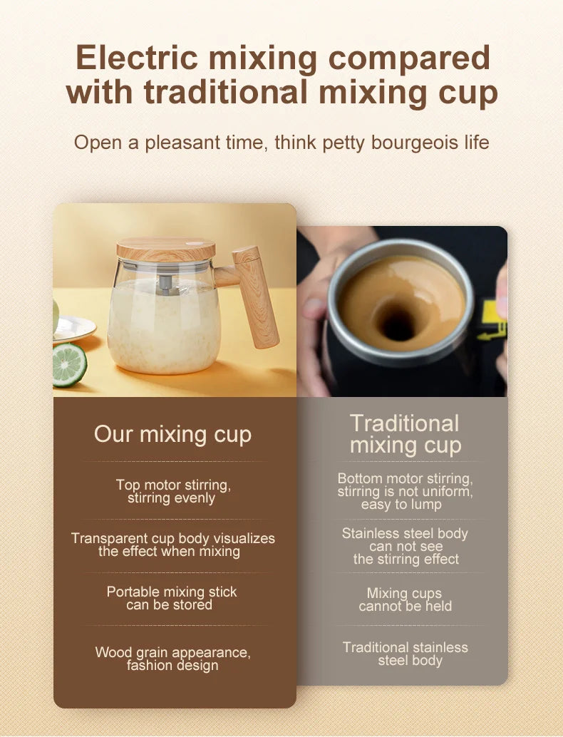 400ML Automatic Stirring Cup Mug Rechargeable Portable Coffee Electric Stirring Rotating Magnetic Home Drinking Tools Equipment