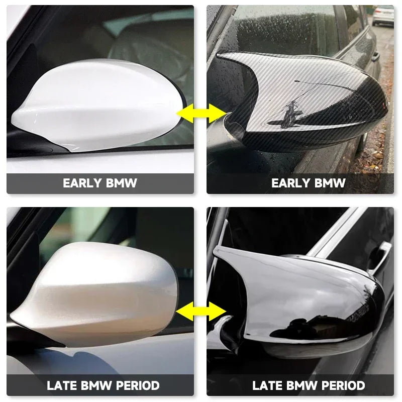 Rearview Mirror Covers for Bmw 1 3 Series E90 E91 E92 E93 E80 E81 E87 E88 Rear-View Carbon Fiber Gloss Black
