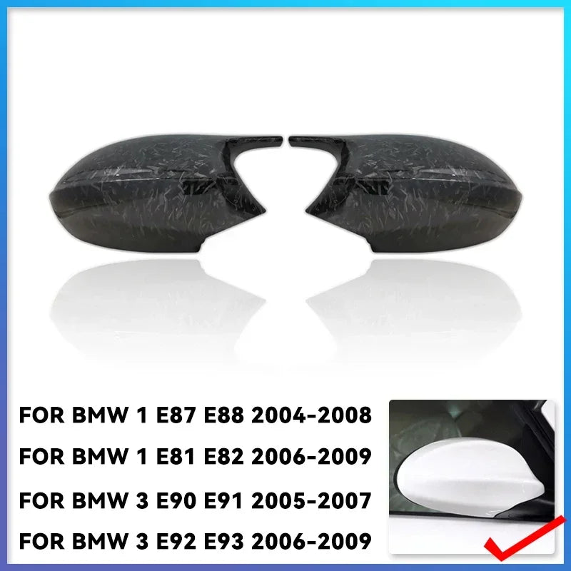 Rearview Mirror Covers for Bmw 1 3 Series E90 E91 E92 E93 E80 E81 E87 E88 Rear-View Carbon Fiber Gloss Black