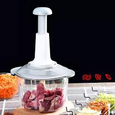 Multicolor Manual Food Chopper-1 Pc for Effortless Food Preparation