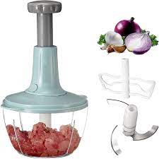 Multicolor Manual Food Chopper-1 Pc for Effortless Food Preparation