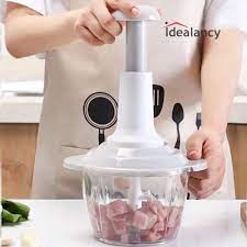 Multicolor Manual Food Chopper-1 Pc for Effortless Food Preparation